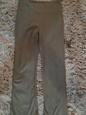 Kids Olive Green Stretch Flare Pants